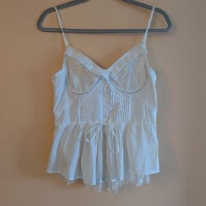 White Pleated Bustier Top
